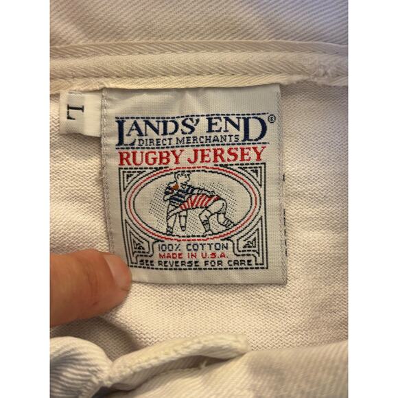 Vintage Lands' End Rugby Shirt. Size Medium - Picture 2 of 10